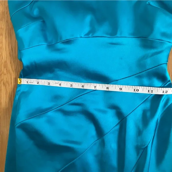 Cache Blue Satin Halter Dress Size 0 - Picture 5 of 8